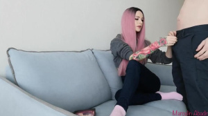 Skinny Girl In Tight Jeans Receives Cumshot On Pussy