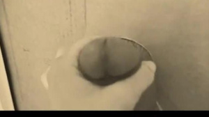 homemade gloryhole handjob with big cumshot