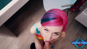 Horny Gamer Chick Gives POV Blowjob