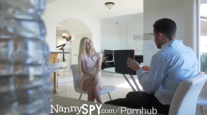 NANNYSPY Thin Babysitter Does Big Dick Sexual Workout With Boss