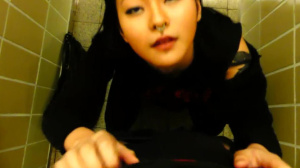 Naughty Asian Gives Blowjob And Swallows Cum In Public Toilet - Rae Lil Black