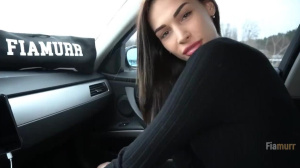Gorgeous Brunette Sucks My Cock In The Car And Makes Me Cum Hard - Dick Sucking Babe Fiamurr